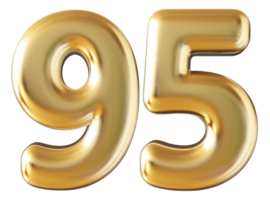 Gold 3d number 95 png