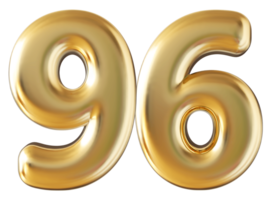 Gold 3d Nummer 96 png