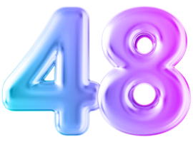 Gradient 3d number 48 png