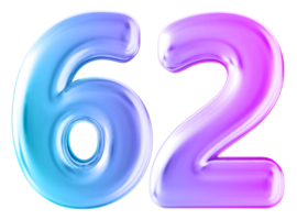 Gradient 3d number 62 png