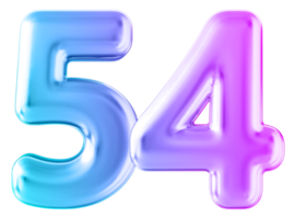 gradiente 3d número 54 png