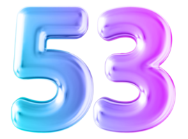 Gradient 3d number 53 png