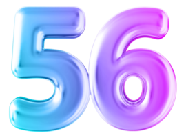 Gradient 3d number 56 png