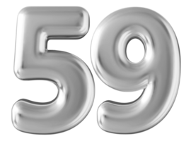 Silver 3d number 59 png