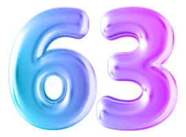 Gradient 3d number 63 png