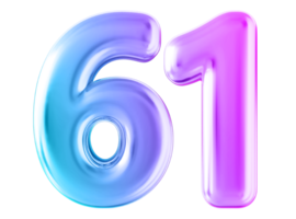 Gradient 3d number 61 png