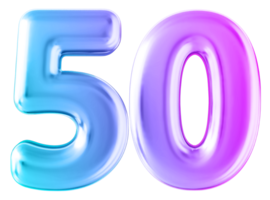 Gradient 3d number 50 png