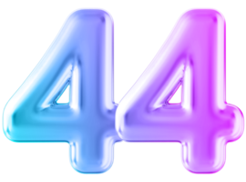 Gradient 3d number 44 png