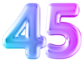 Gradient 3d number 45 png