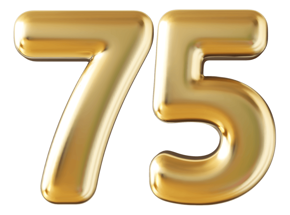 Number 75 PNGs for Free Download