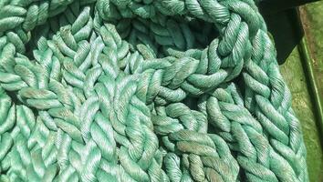 Port rope. Mooring rope. Rope for fastening ships and cargo photo