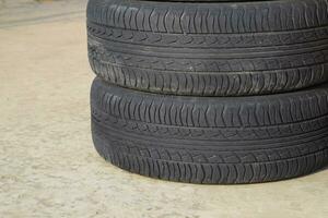 Automobile wheel. Rubber tires. Summer rubber set for the car. W photo