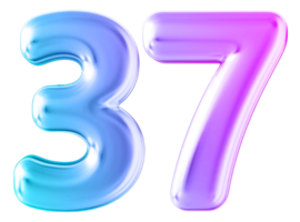 Gradient 3d number 37 png