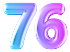 Gradient 3d number 76 png