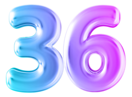 Gradient 3d number 36 png