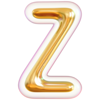 oro bolla lettera z font 3d rendere png