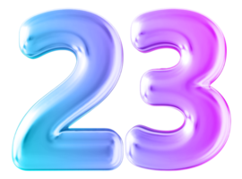 Gradient 3d number 23 png