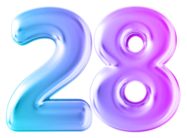 Gradient 3d number 28 png