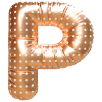 oro bolla lettera p font 3d rendere png