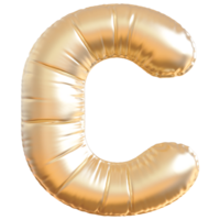 oro burbuja letra C fuente 3d hacer png