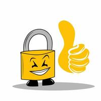 Padlock animation for website or application vector