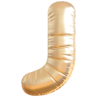 oro burbuja letra j fuente 3d hacer png