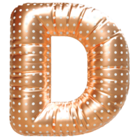 oro bolla lettera d font 3d rendere png