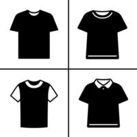 Vector black and white illustration of t-shirt icon for business. Stock vector design.