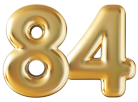 Gold 3d Nummer 84 png