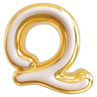 oro bolla lettera q font 3d rendere png