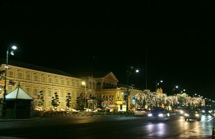 New Year's decorations, lights and architecture in Bangkok, Thailand photo