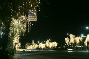 New Year's decorations, lights and architecture in Bangkok, Thailand photo