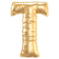 oro burbuja letra t fuente 3d hacer png