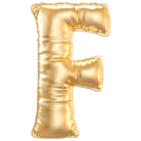 guld bubbla brev f font 3d framställa png