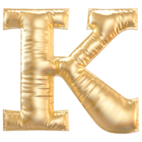 oro burbuja letra k fuente 3d hacer png