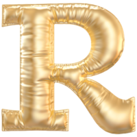 oro burbuja letra r fuente 3d hacer png