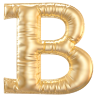 goud bubbel brief b doopvont 3d geven png