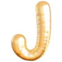 oro bolla lettera j font 3d rendere png