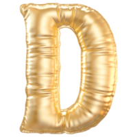 oro bolla lettera d font 3d rendere png