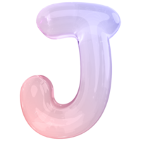 lutning bubbla brev j font 3d framställa png