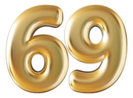 Gold 3d Nummer 69 png