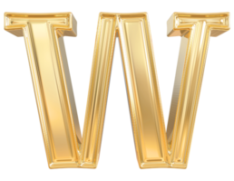 oro lettera w font 3d rendere png