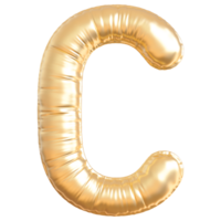 oro bolla lettera c font 3d rendere png