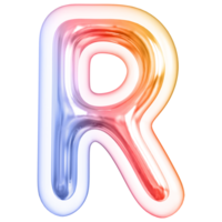 pendenza bolla lettera r font 3d rendere png