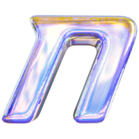 Gradient letter N font 3d render png