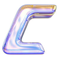 Gradient letter C font 3d render png