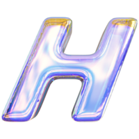 gradiente carta h Fonte 3d render png