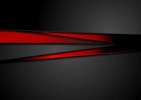 Black tech corporate abstract background with red stripes vector