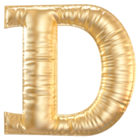 oro bolla lettera d font 3d rendere png