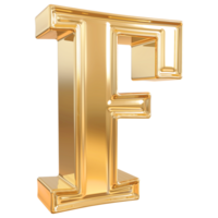 oro lettera f font 3d rendere png